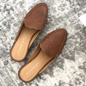 Brown Leather Mules Loafers